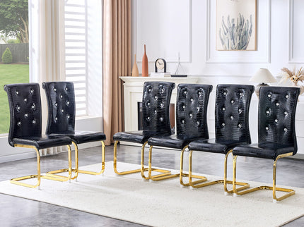 Elegant Design Alligator Skin Upholstered Dining Chairs