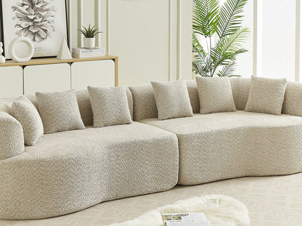 Curved Sectional Sofa With 6 Pillows