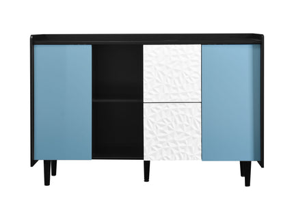 Modern Sideboard Buffet Cabinet With Doors And Unique Panel Styling
