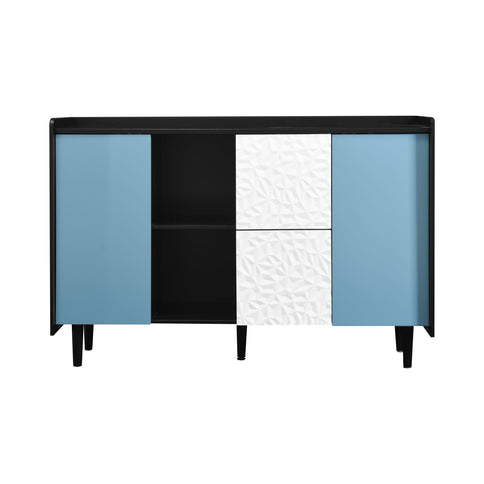 Modern Sideboard Buffet Cabinet With Doors And Unique Panel Styling