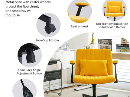 Criss Cross Armrest Office Chair With Wheels