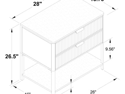 Tova - 2 Drawer Side Table With Shelf - Dark Brown