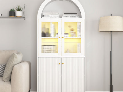 Modern Tech Inspired Dome Cabinet With LED Lighting