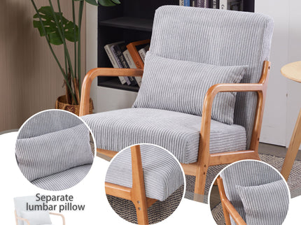 Accent Arm Chair With Pillow Upholstered