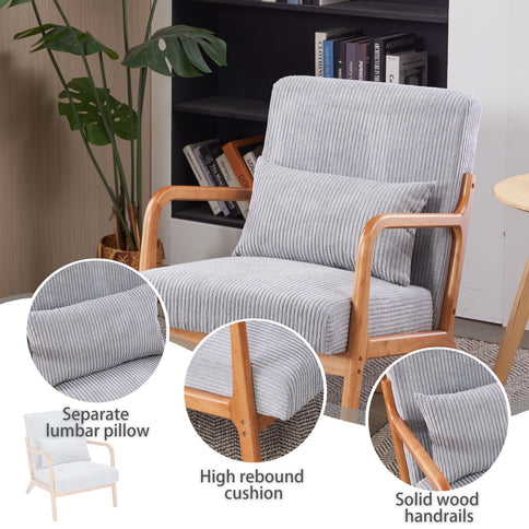 Accent Arm Chair With Pillow Upholstered