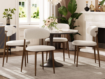 Upholstered Dining Chairs For Dining Room (Set of 2) - Beige