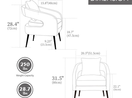 3 Piece Living Room Set, Loveseat & 2 Accent Chairs