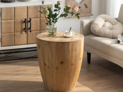 Vintage Style Barrel Coffee Table With Storage