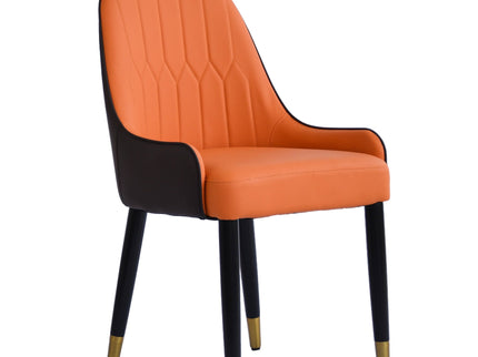 Modern Sponge-Filled Dining Chair, Solid Wood Metal Legs, Suitable For Restaurants, Living Rooms And Rooms (Set of 2)
