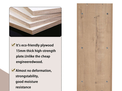 Modern Wall Mounted Bathroom Vanity With Sink And Storage Rack Soft Close Doors Plywood - Imitative Oak