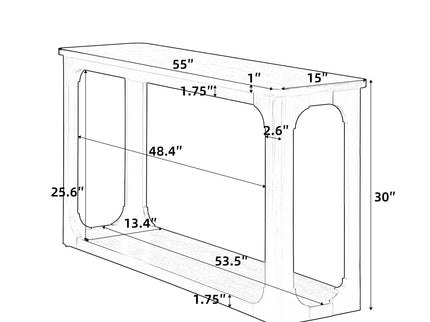 Console Table With Open Arch Cutouts For Living Room Hallway - Espresso