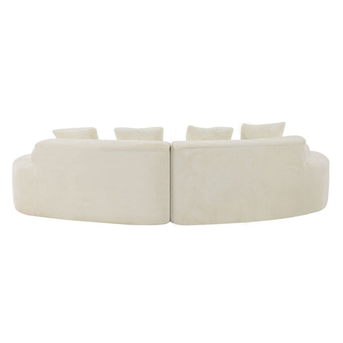 Modern Curved Sofa With Pillows