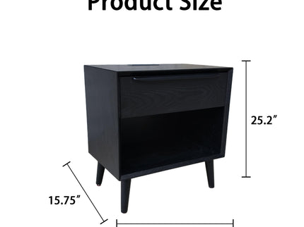 Nightstand With 1 Drawer, Bedside Table, Storage Side Table For Bedroom - Black