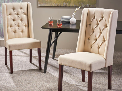 Sophisticated Tufted Dining Chair With High Back Design