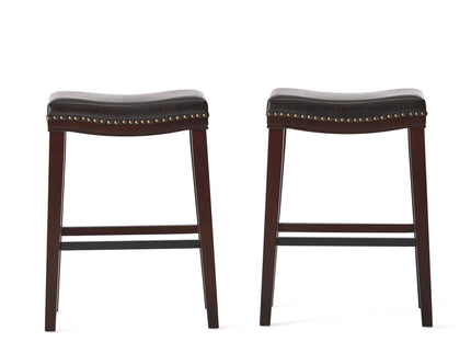 Elegant Saddle Stool With Curved Seat Comfort - Brown