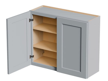 Shaker Wall Cabinet With Soft Close Hinges, Adjustable Shelves, Double Door