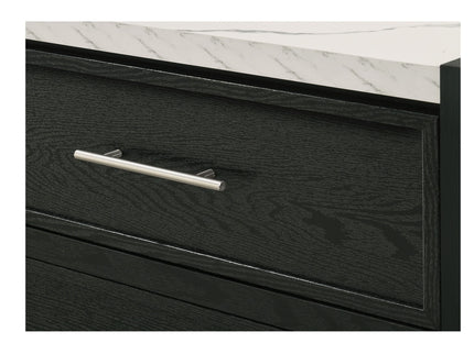 1 Piece 4 Drawers Tall Chest Bedroom Furniture - Black / White