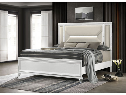 Panel Bed With LED Headboard