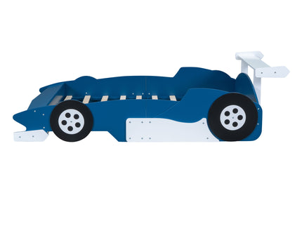 Race Car-Shaped Platform Bed With Wheels