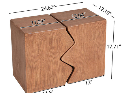Rectangular Outdoor Indoor Accent Side Table (Set of 2)