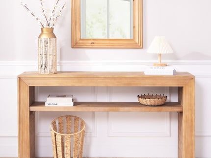 Console Table With Storage Shelf - Antique Natural / Light Natural / Natural