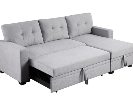 Upholstered Pull Out Sectional Sofa With Chaise