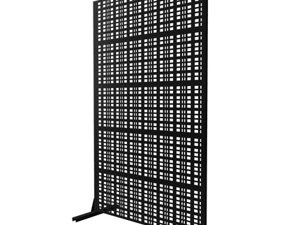 Outdoor And Indoor Divider With Freestanding Decorative Privacy Screen - Black