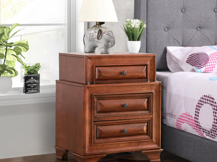 Storage Nightstand - Oak