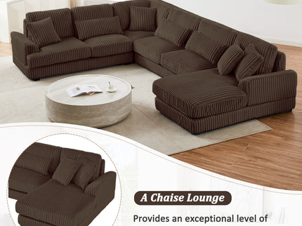 Oversized Sectional Sofa U - Shaped Sofa Couch Modern Sofa Upholstered In Soft With A Chaise Lounge For Living Room