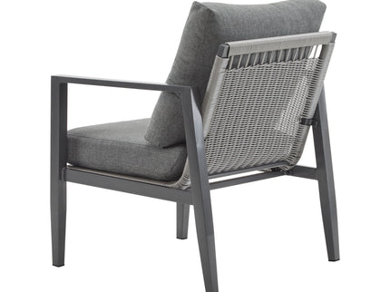 Modern Lounge Chair With Rope Accents And Cushions