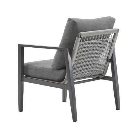 Modern Lounge Chair With Rope Accents And Cushions