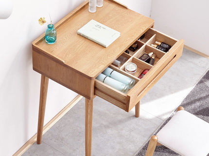 Dresser Bistro Table, 100% Solid Table Table Desk Top Table Dresser Compact Dresser Accessories Storage Drawer Natural Wood - Oak
