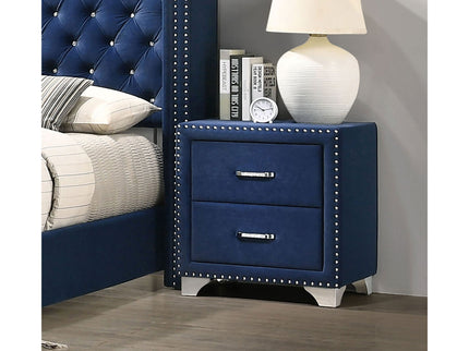 Upholstered 2 Drawer Nightstand With Accents