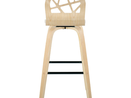 Folia - Contemporary Fixed Height Stool With Swivel With Square Footrest (Set of 2)