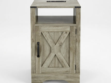 Farmhouse Nightstand, Charging Station & Storage