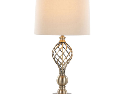 Linx - Twist Contemporary Table Lamp (Set of 2) - Antique Soft Brass / White