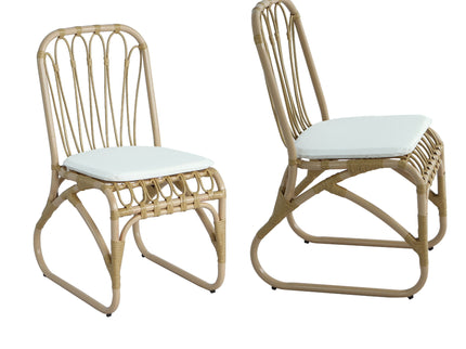 Outdoor Wicker Dining Chairs With Washable Cushion (Set of 2)