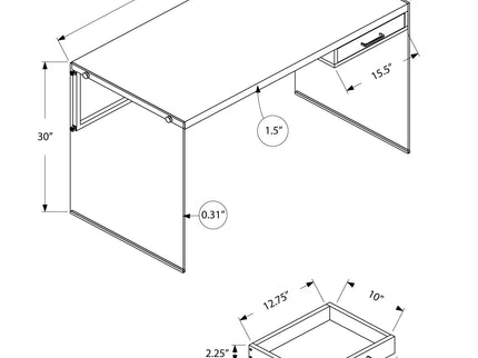 Contemporary Design Computer Desk For Home Office, Storage Drawers