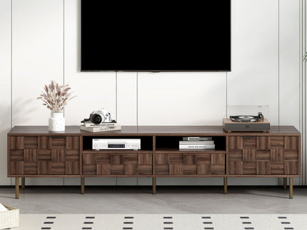 TV Stand With 2 Drawers, Media Console Table, Storage Cabinet With Cable Management