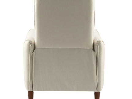 Upholstered Push Recliner Chair With Rubber Wood Legs For Living Room