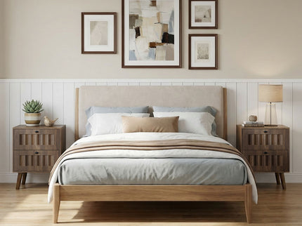 Double Drawer Bedside Table (Set of 2) - Walnut