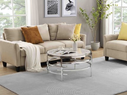 Elegant Round Table With Sintered Stone Top & Sturdy Metal Frame