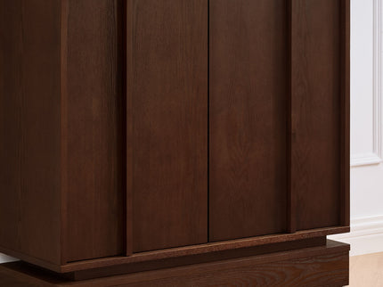 Fluted Sideboard Buffet Cabinet With 2 Doors And Adjustable Shelf, Storage Cabinet For Entryway