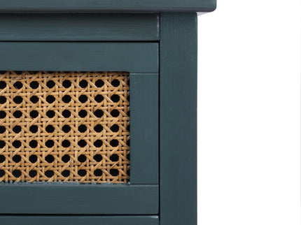 2 Drawer Side Table, Natural Rattan