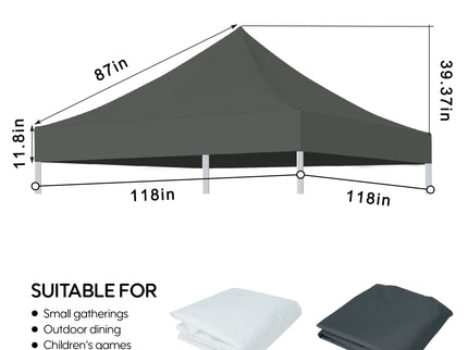 Canopy Replacement Top With 4 Pack W8 Bags, Pop Up Tent Cover Only, Frame Not Included