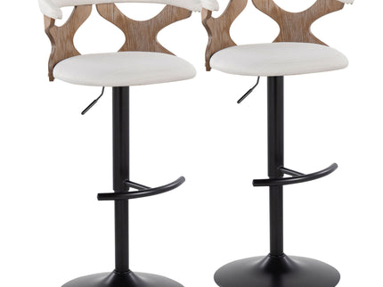 Gardenia - Contemporary Adjustable Barstool & Swivel With Rounded T Footrest (Set of 2)