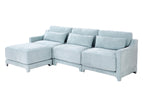 Light Blue / 2 Pc. 3 Seater Sectional, Ottoman