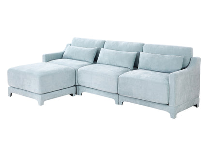 Stylish Sofa With Ottoman And Lumbar Pillows, Ergonomic Design