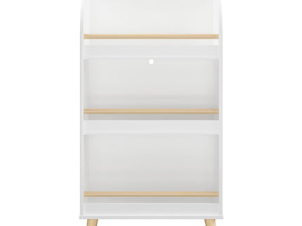 Bookshelf 3 Tier Book Organizer With Toy Storage - White