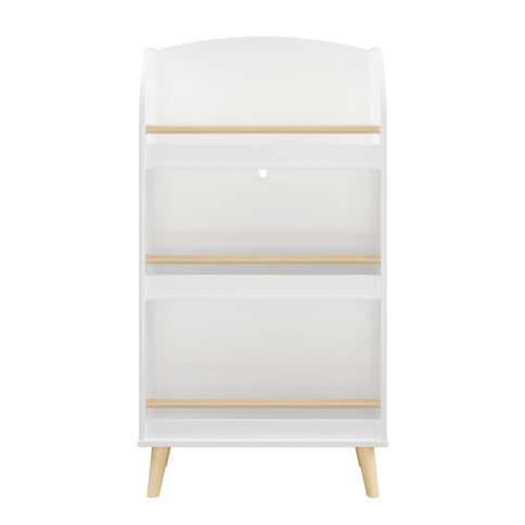 Bookshelf 3 Tier Book Organizer With Toy Storage - White